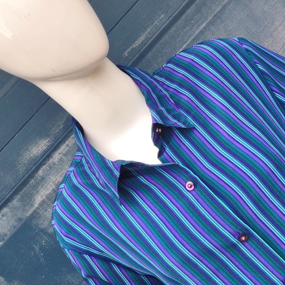 KORET LADIES MULTI-COLOR  STRIPPED BLOUSE/TOP (Plus Size 16) - Picture 10 of 17